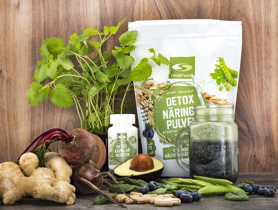 Kuva Detoxkapselit aamusta ja Detox ravintojauheesta.